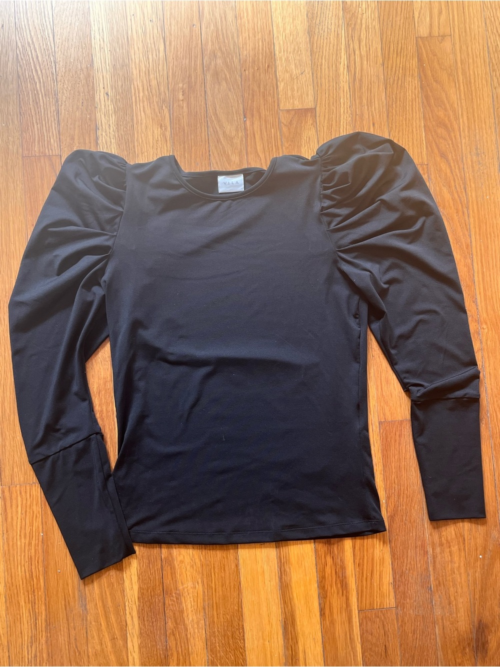 VILA Black Puff-Sleeve Long Sleeve Top